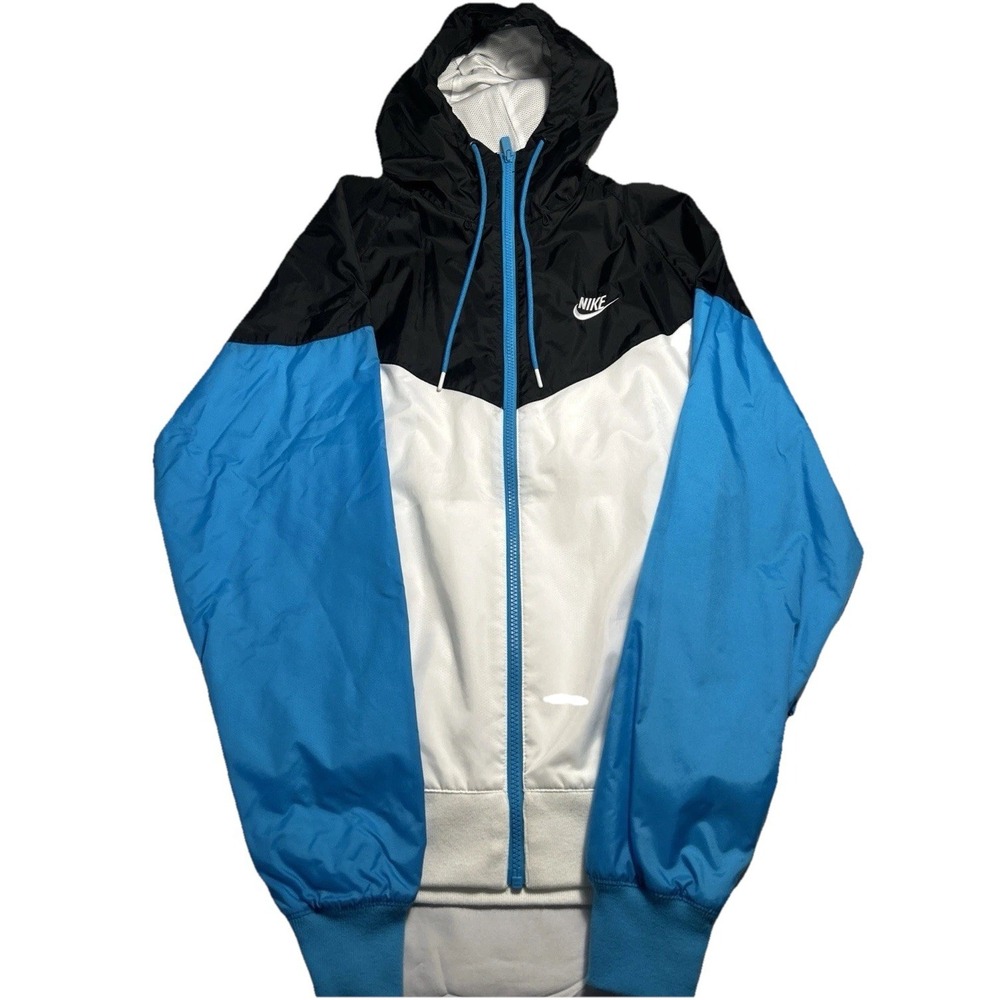 NIKE Windrunner Jacket – Size M Black Blue White Zipper(004)